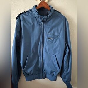 VINTAGE MEMBERS ONLY ICONIC RACER LIGHTWEIGHT BOMBER JACKET NAVY BLUE SIZE 40 L